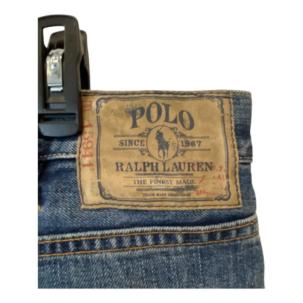 Vintage Polo Ralph Lauren Mens Jeans 38x34 Blue Denim Straight Leg Medium Wash